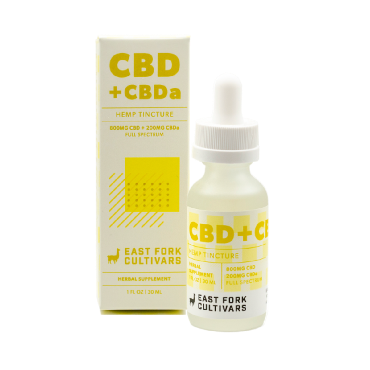 East Fork Cultivars Organic Full Spectrum Tincture 800mg CBD + 200mg CBDA