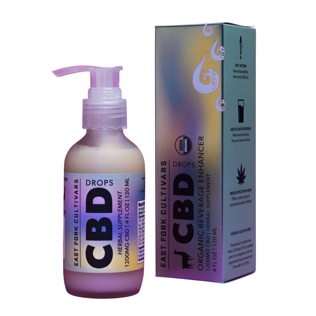 East Fork Cultivars Organic Full Spectrum Beverage Enhancer - 1200mg CBD Drops