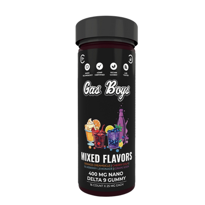 Gas Boys Nano Gummies Delta 9 THC 400mg - 16 Count x 25mg -