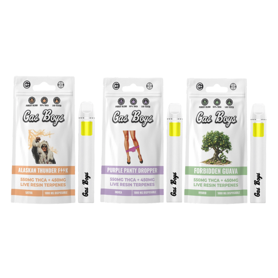 Gas Boys Disposable Vape THCA + Live Resin Terpenes - 1000mg