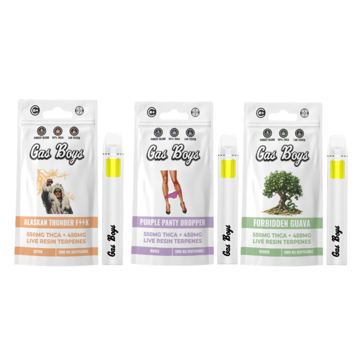 Gas Boys Disposable Vape THCA + Live Resin Terpenes - 1000mg