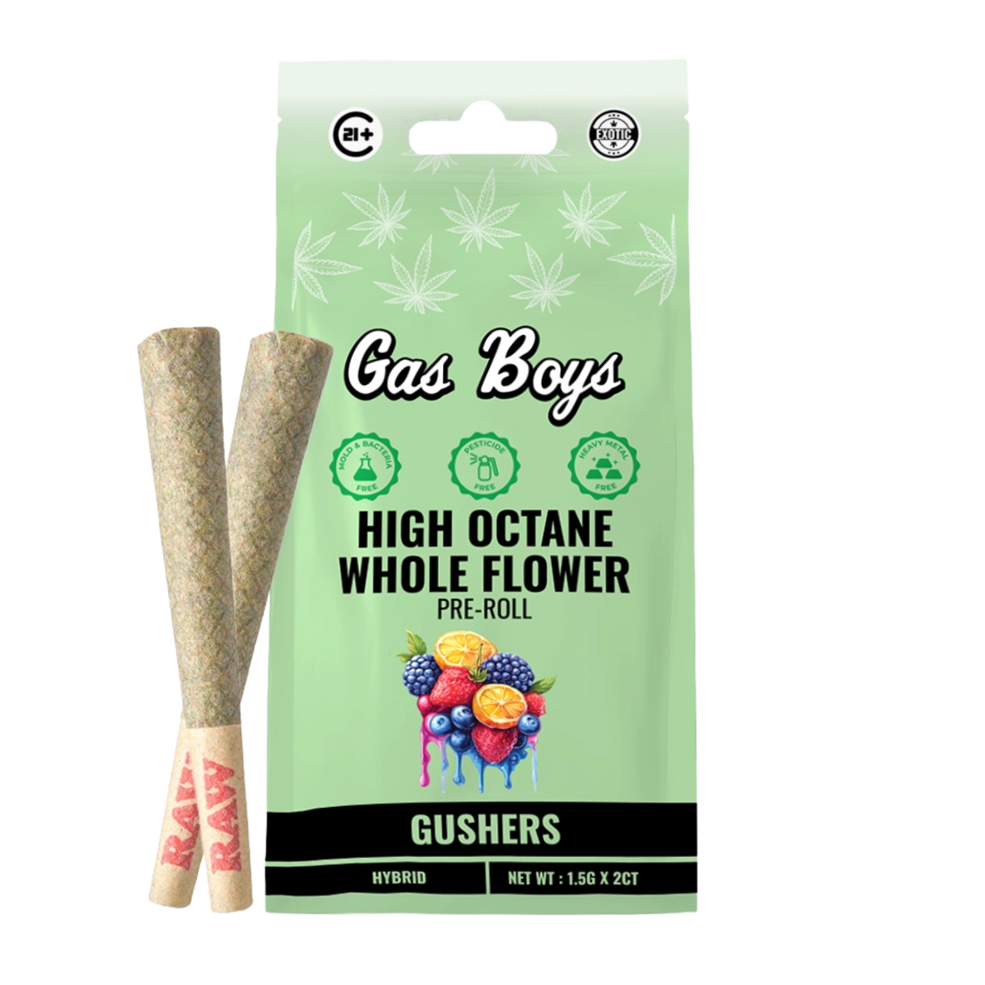 Gas Boys Whole Flower THCA Pre Roll 1.5 Grams x 2