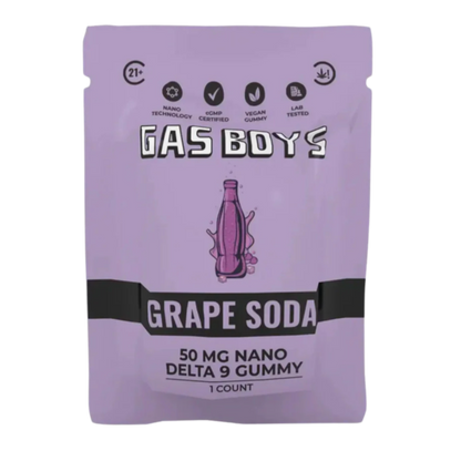 Gas Boys Nano Gummies Delta 9 THC 25mg - 2 Count - Grape Soda