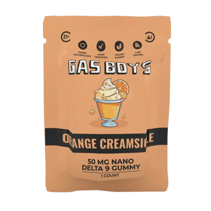 Gas Boys Nano Gummies Delta 9 THC 25mg - 2 Count - Orange Creamsicle