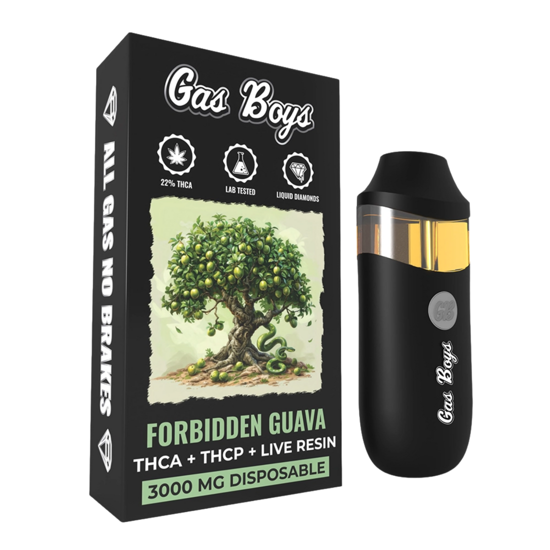 Gas Boys Disposable Vape THCA + THCP + Live Resin 3000mg Hybrid - Forbidden Guava