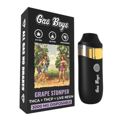 Gas Boys Disposable Vape THCA + THCP + Live Resin 3000mg Indica - Grape Stomper