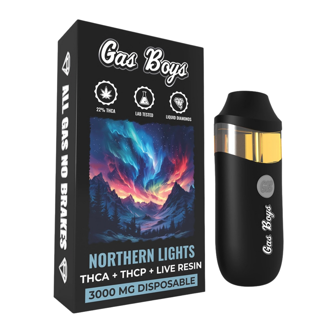 Gas Boys Disposable Vape THCA + THCP + Live Resin 3000mg Indica Hybrid - Northern Lights