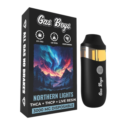 Gas Boys Disposable Vape THCA + THCP + Live Resin 3000mg Indica Hybrid - Northern Lights
