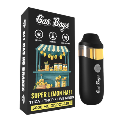Gas Boys Disposable Vape THCA + THCP + Live Resin 3000mg Sativa Hybrid - Super Lemon Haze
