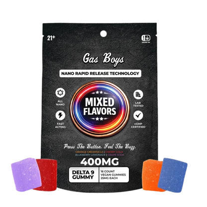Gas Boys Nano Gummies Delta 9 THC 400mg - 16 Count x 25mg