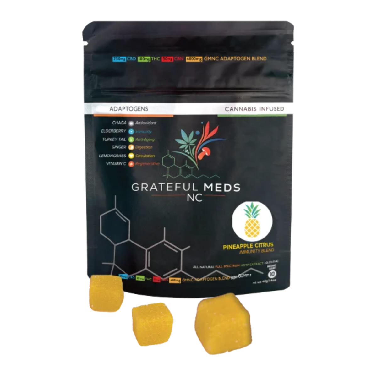 Grateful Meds NC - Functional Mushroom Blend Gummies + Delta 9