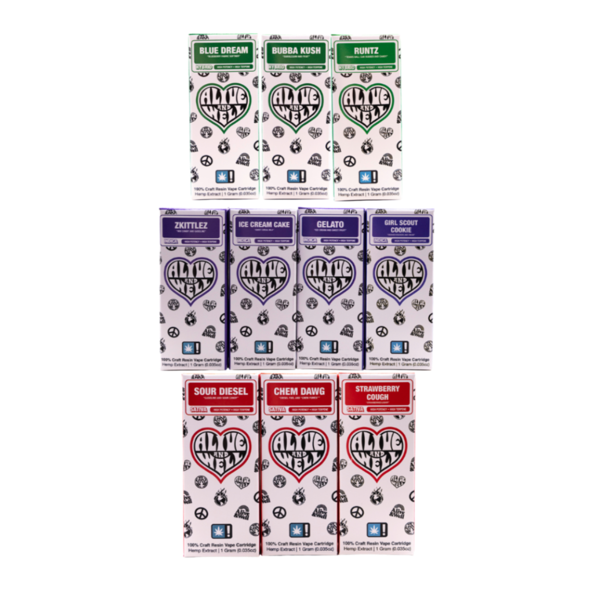 Alive &amp; Well THCa Live Resin 510 Vape Cart - 1 Gram - Sativa