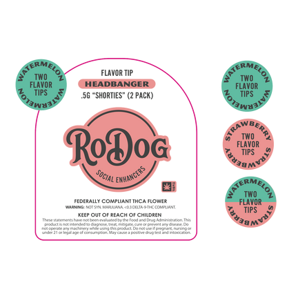 RoDog - Shorties - Full Flower Pre Rolls - Flavor Tips - .7g - 2 Pack