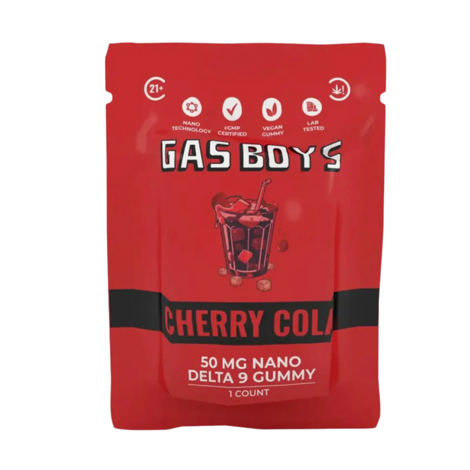 Gas Boys Nano Gummies Delta 9 THC 25mg - 2 Count - Cherry Soda