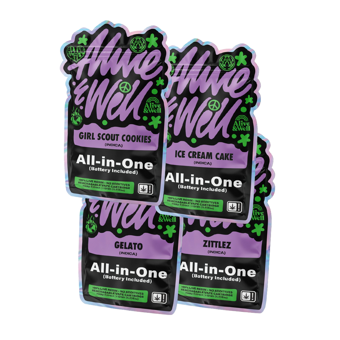 Alive &amp; Well THCa Live Resin All-in-One - 1 Gram - Indica